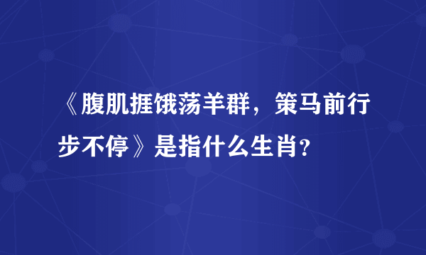 《腹肌捱饿荡羊群，策马前行步不停》是指什么生肖？