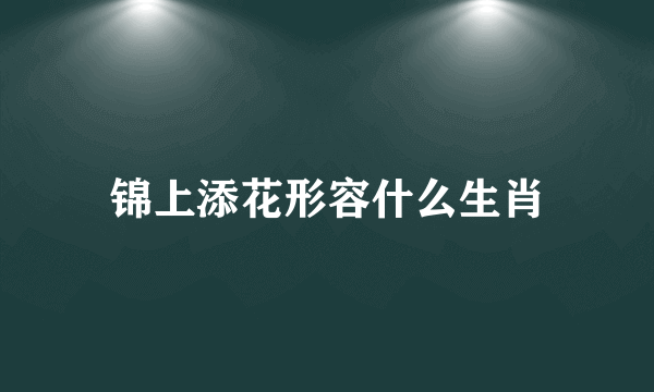 锦上添花形容什么生肖