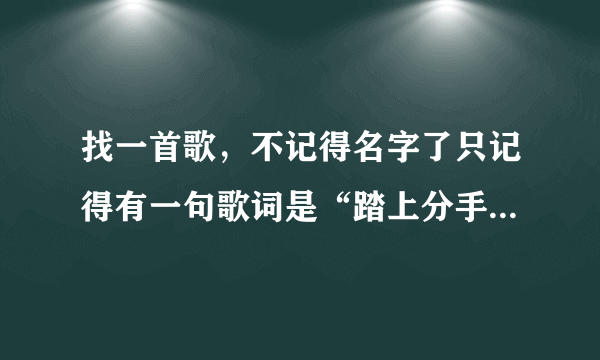 找一首歌，不记得名字了只记得有一句歌词是“踏上分手这条路”