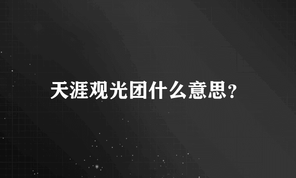 天涯观光团什么意思？