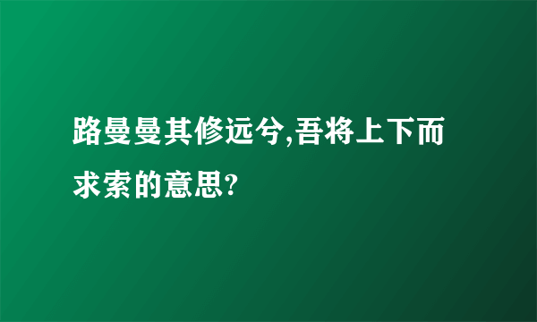 路曼曼其修远兮,吾将上下而求索的意思?