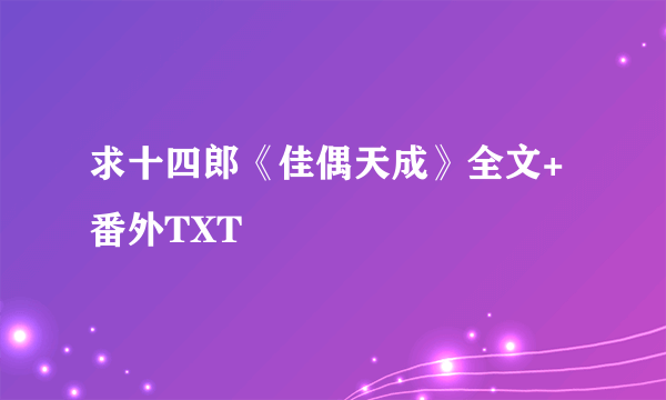 求十四郎《佳偶天成》全文+番外TXT