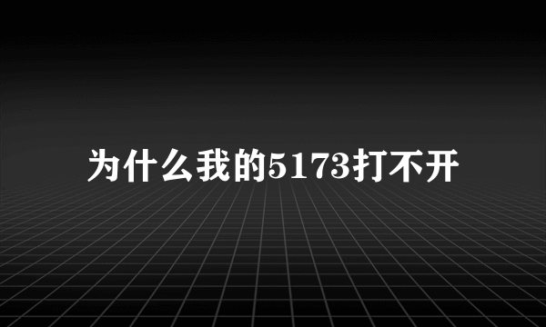 为什么我的5173打不开