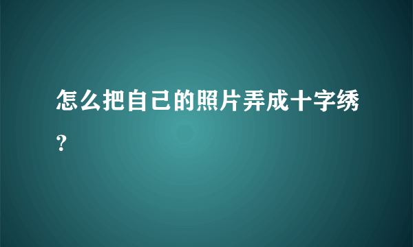 怎么把自己的照片弄成十字绣？