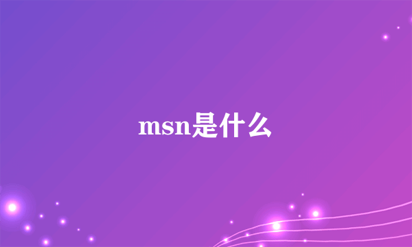 msn是什么