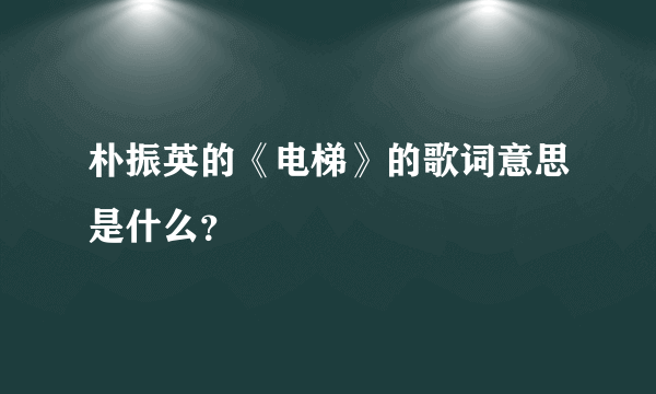 朴振英的《电梯》的歌词意思是什么？