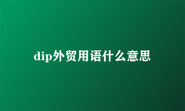 dip外贸用语什么意思