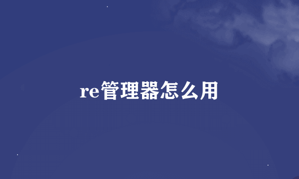 re管理器怎么用