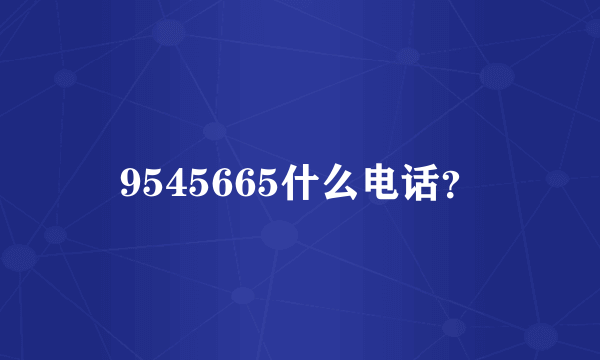 9545665什么电话？