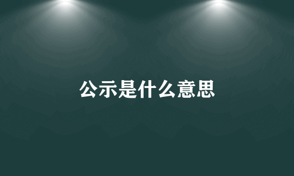 公示是什么意思