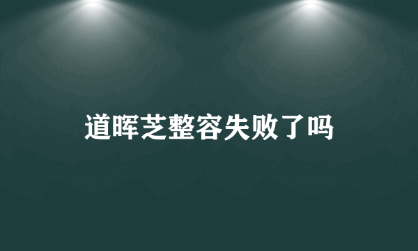 道晖芝整容失败了吗