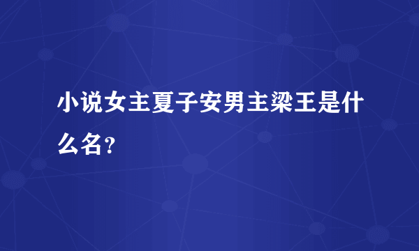 小说女主夏子安男主梁王是什么名？