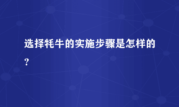 选择牦牛的实施步骤是怎样的？