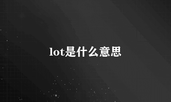 lot是什么意思