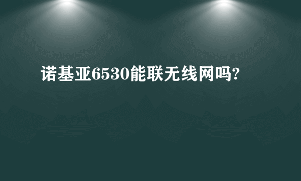 诺基亚6530能联无线网吗?