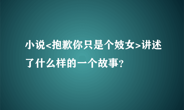 小说<抱歉你只是个妓女>讲述了什么样的一个故事？