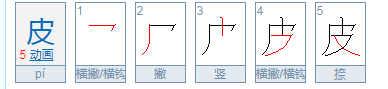 皮字的笔画笔顺