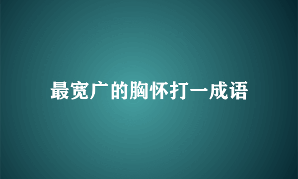 最宽广的胸怀打一成语