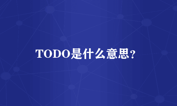 TODO是什么意思？