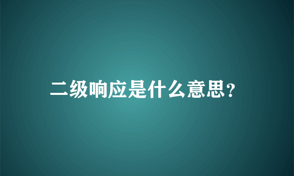 二级响应是什么意思？