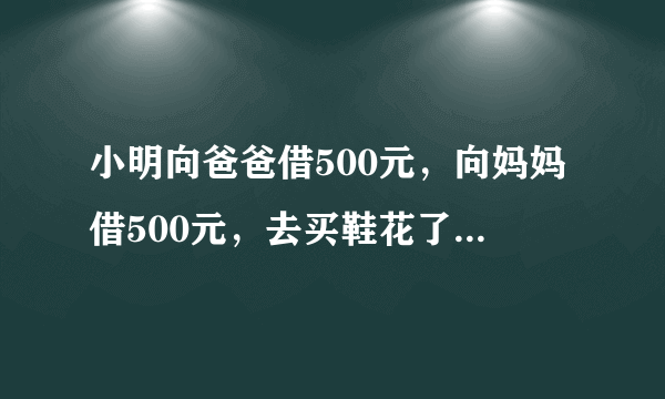 小明向爸爸借500元，向妈妈借500元，去买鞋花了970元，差的10元去哪了？？？