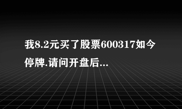 我8.2元买了股票600317如今停牌.请问开盘后有没有补仓的意义