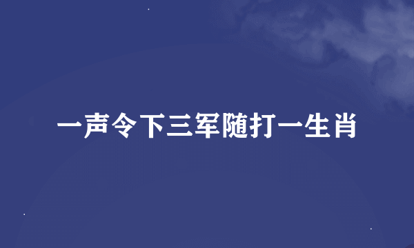 一声令下三军随打一生肖