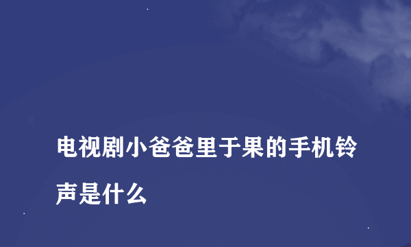 
电视剧小爸爸里于果的手机铃声是什么

