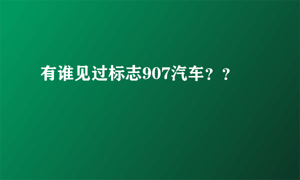 有谁见过标志907汽车？？