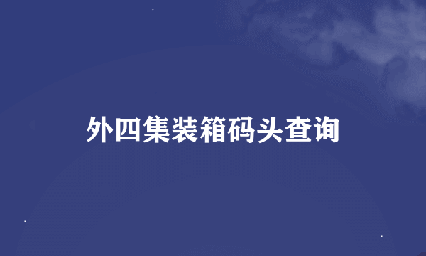 外四集装箱码头查询