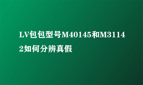 LV包包型号M40145和M31142如何分辨真假