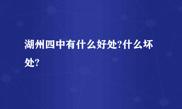 湖州四中有什么好处?什么坏处?