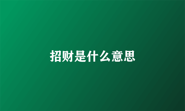 招财是什么意思