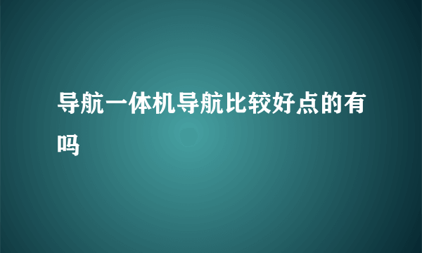 导航一体机导航比较好点的有吗