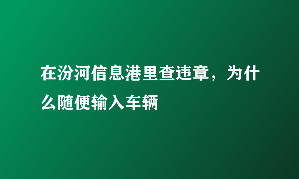 在汾河信息港里查违章，为什么随便输入车辆