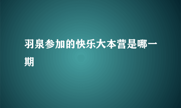 羽泉参加的快乐大本营是哪一期