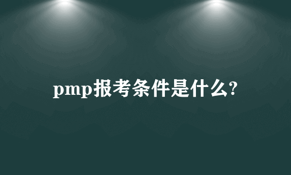 pmp报考条件是什么?