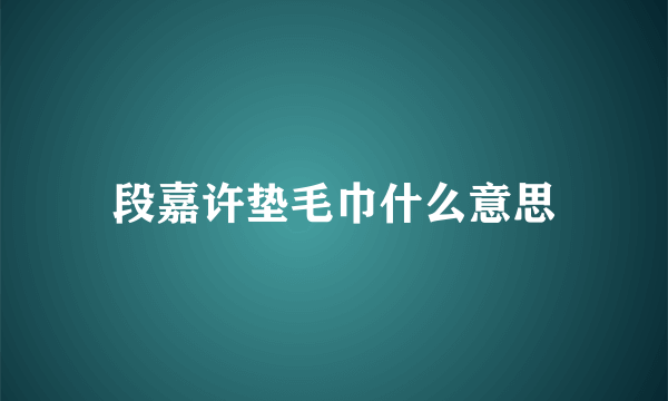 段嘉许垫毛巾什么意思