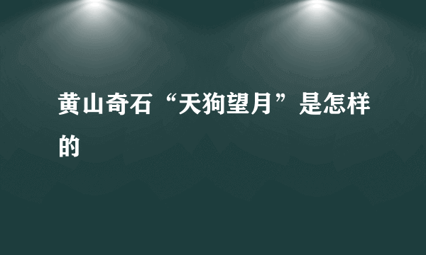 黄山奇石“天狗望月”是怎样的