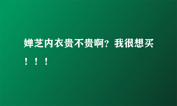 婵芝内衣贵不贵啊？我很想买！！！