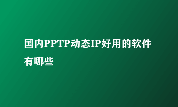 国内PPTP动态IP好用的软件有哪些