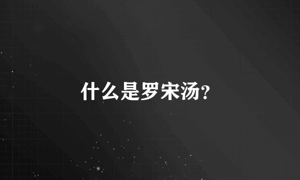 什么是罗宋汤？