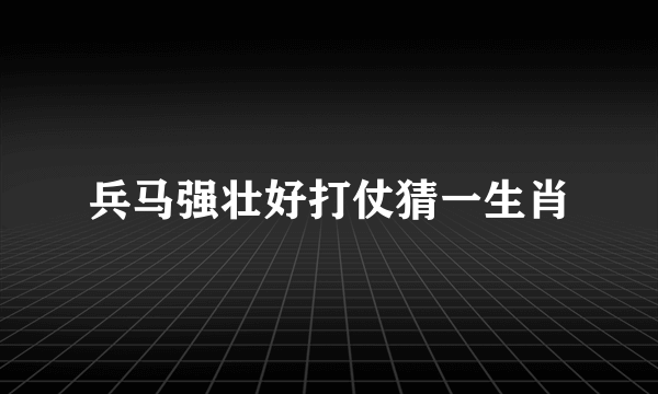 兵马强壮好打仗猜一生肖