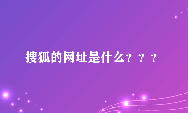 搜狐的网址是什么？？？