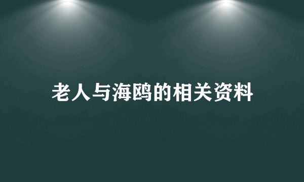 老人与海鸥的相关资料