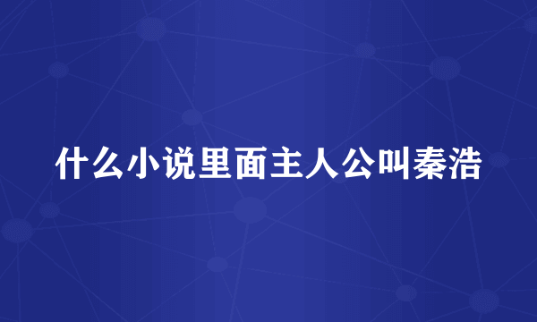 什么小说里面主人公叫秦浩