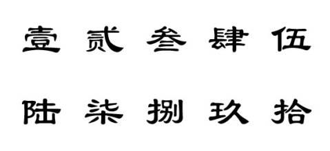 繁体一二三四五六七八九百千万怎么写