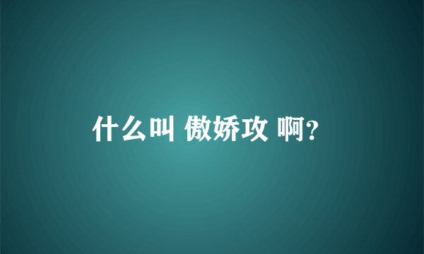 什么叫 傲娇攻 啊？