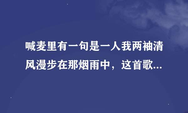 喊麦里有一句是一人我两袖清风漫步在那烟雨中，这首歌叫什么？