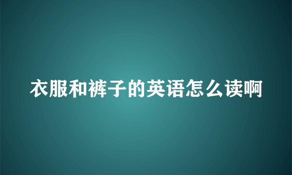 衣服和裤子的英语怎么读啊